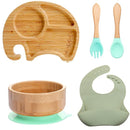 Kids Wooden Feeding Tableware Set