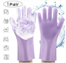 Silicone Cleaning Brush Scrubbing Gloves - Shopeez