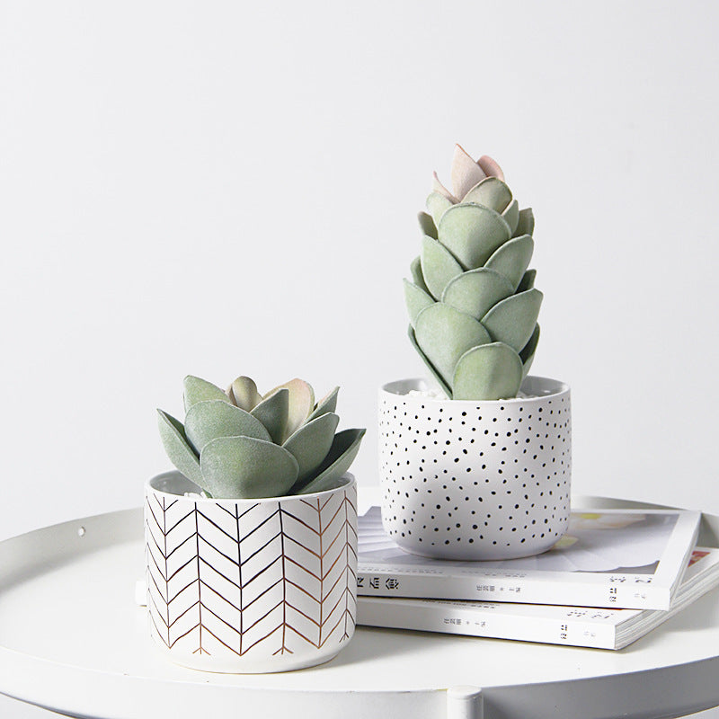 Modern Ceramic Green Planting Pot