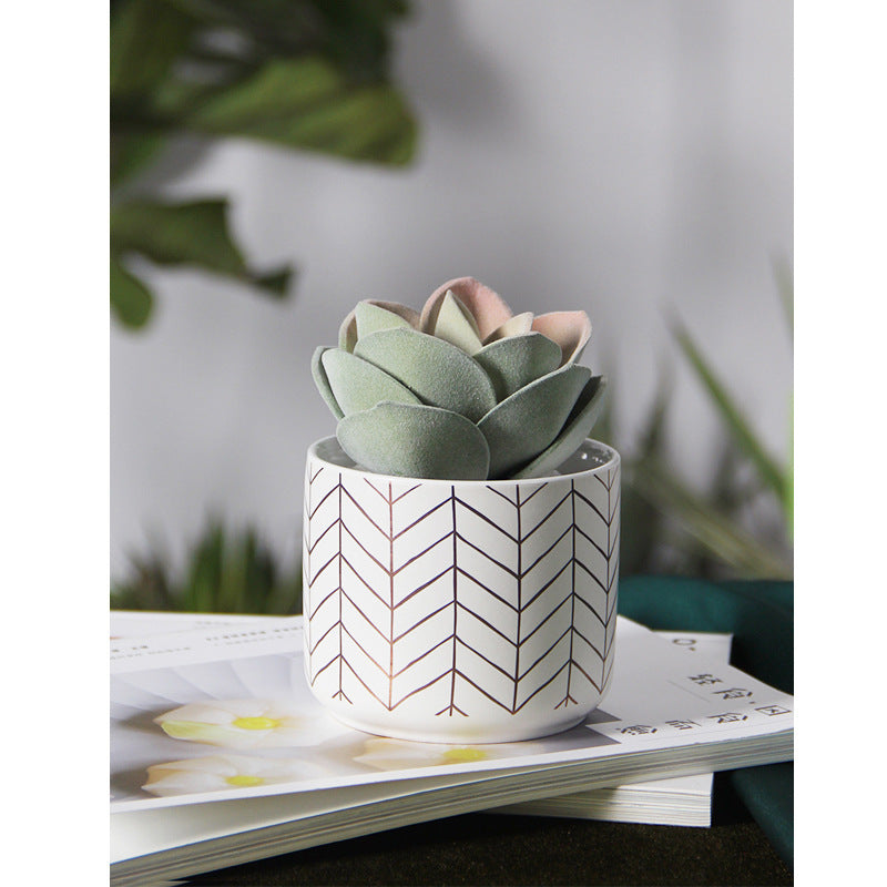 Modern Ceramic Green Planting Pot