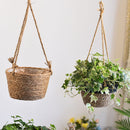 Woven Flower Straw Hanging Baskets