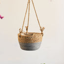 Woven Flower Straw Hanging Baskets
