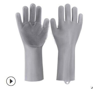 Silicone Cleaning Brush Scrubbing Gloves - Shopeez