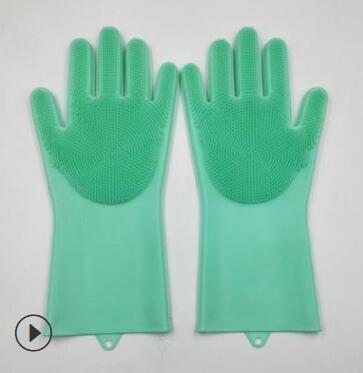 Silicone Cleaning Brush Scrubbing Gloves - Shopeez