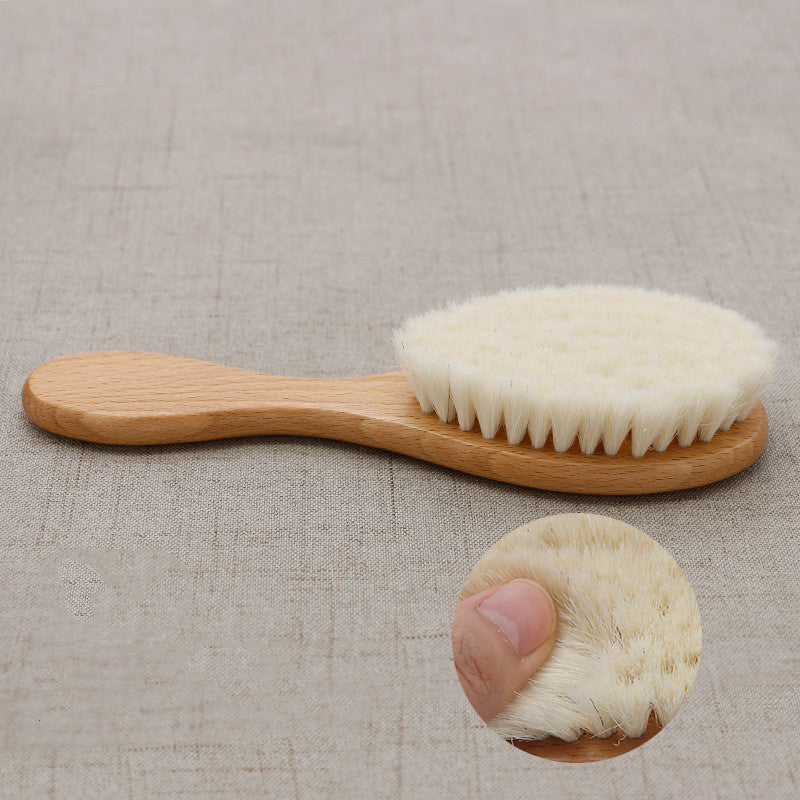 Baby shampoo wood wool brush