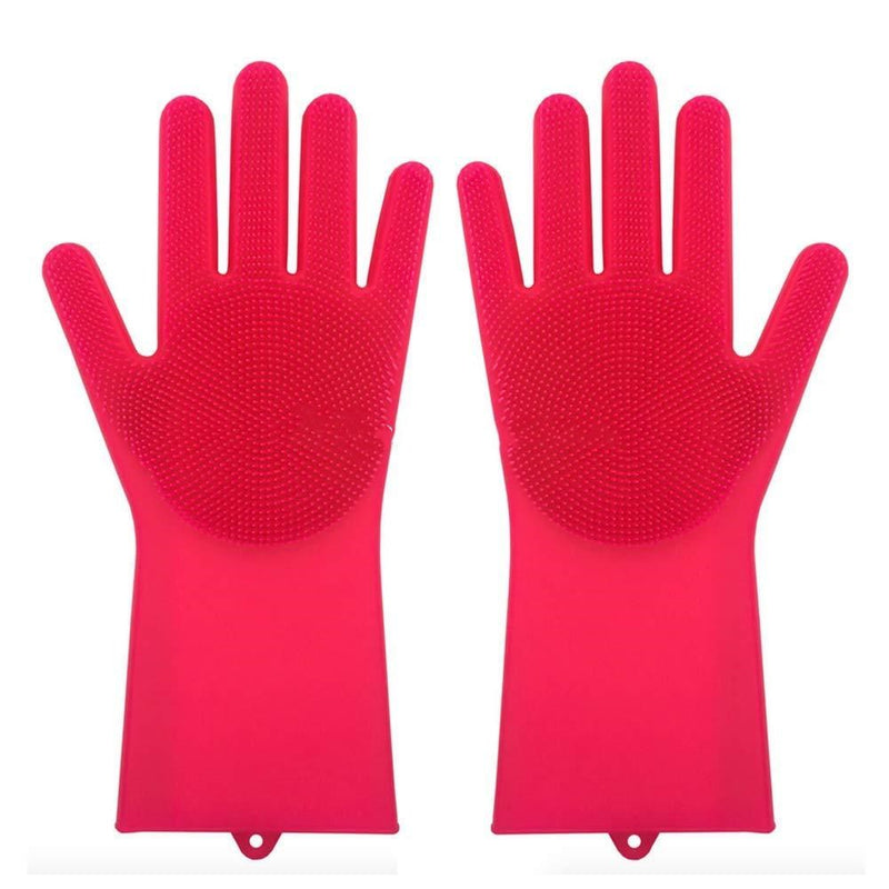 Silicone Cleaning Brush Scrubbing Gloves - Shopeez