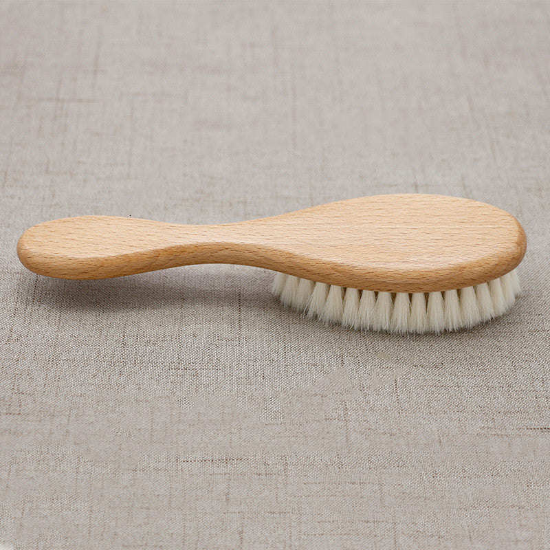 Baby shampoo wood wool brush