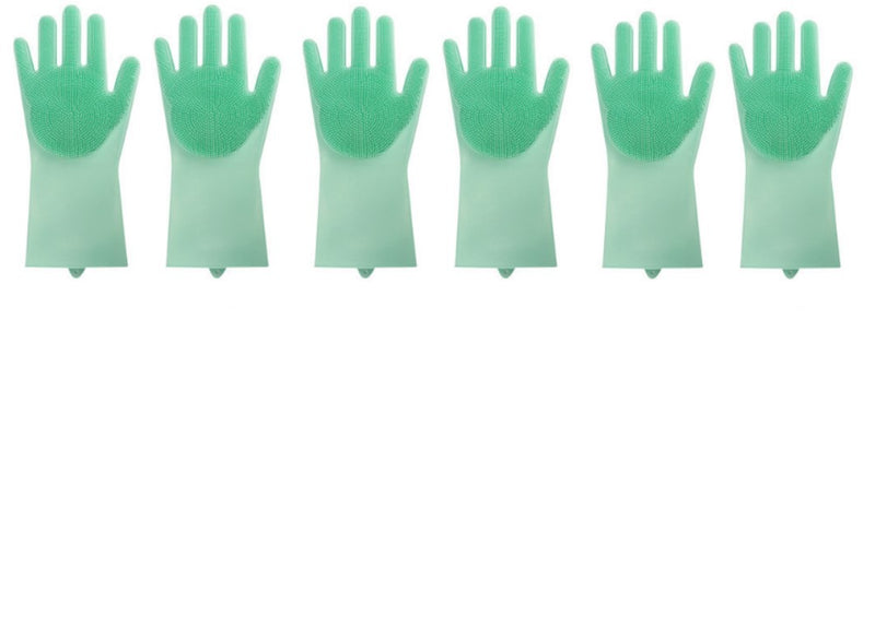 Silicone Cleaning Brush Scrubbing Gloves - Shopeez