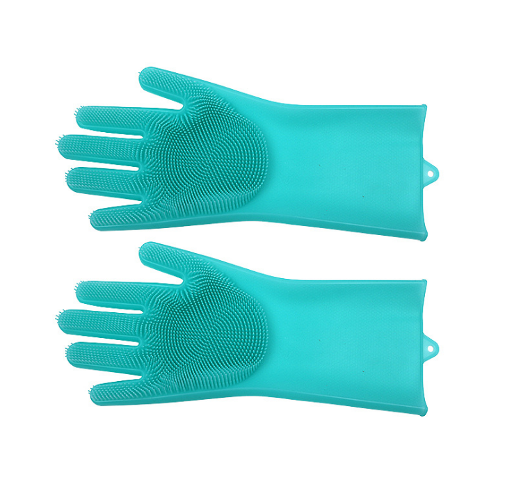Silicone Cleaning Brush Scrubbing Gloves - Shopeez