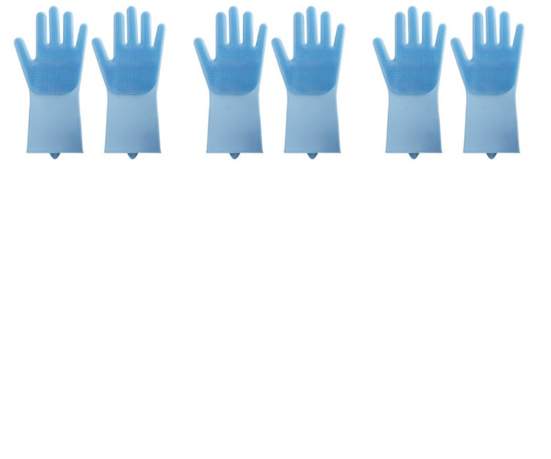 Silicone Cleaning Brush Scrubbing Gloves - Shopeez