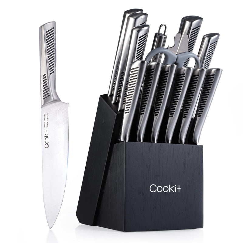 Kitchen 15 Piece Knife Sets With Block - Shopeez