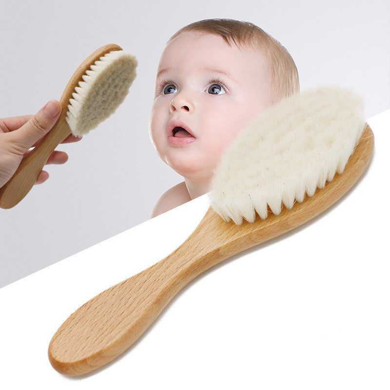 Baby shampoo wood wool brush