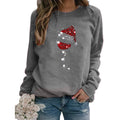 Christmas Hat Red Wine Glass Print Sweater