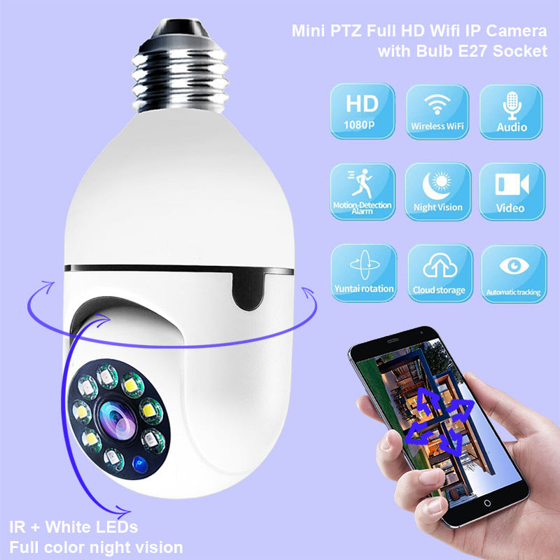 WiFi CAMERA 1080P 4X Zoom Camera E27 Home - Shopeez