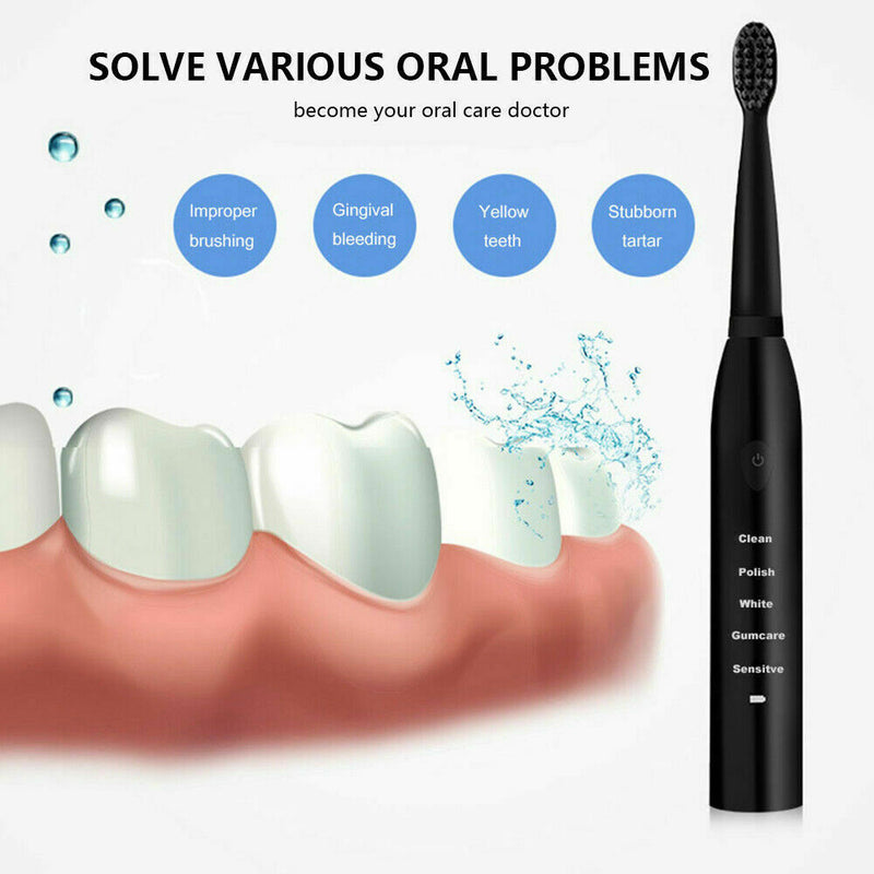 Rechargeable Sonic Electric Toothbrush Brush - Shopeez