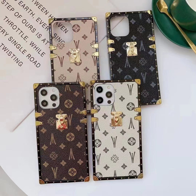 Back Cover Square Leather Phone Case - Shopeez