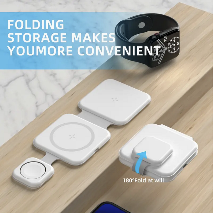 3 In 1 Magnetic Foldable Wireless Charger - Shopeez