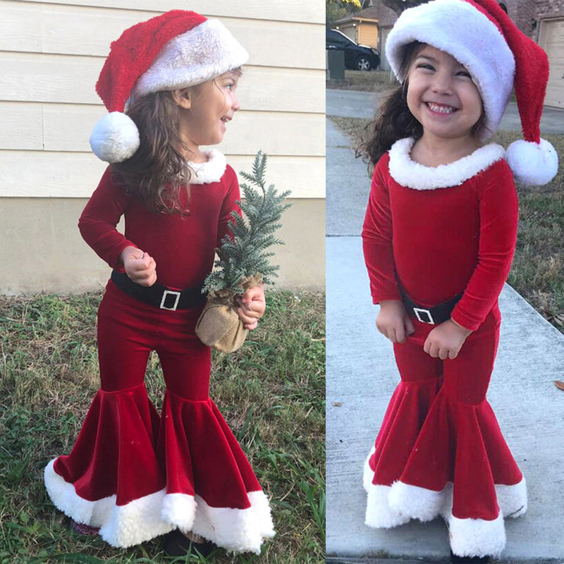 Winter Christmas Three-piece girl Clothing