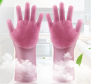 Silicone Cleaning Brush Scrubbing Gloves - Shopeez
