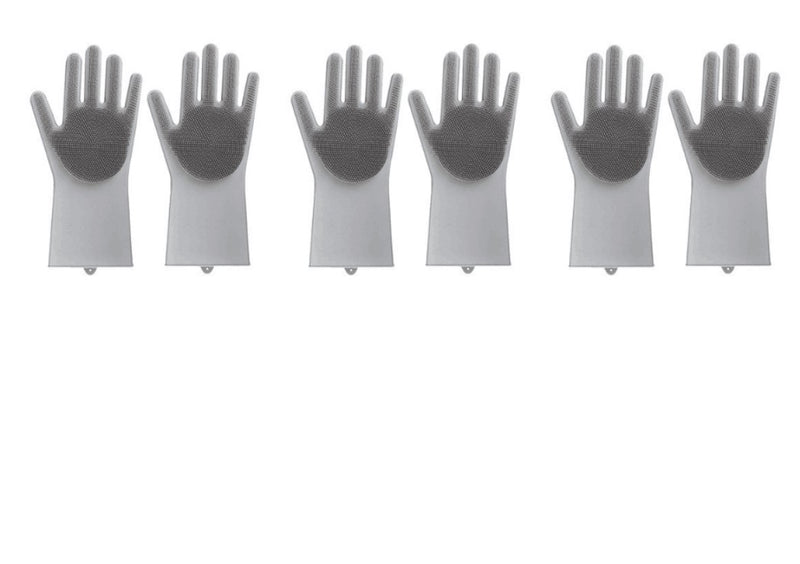 Silicone Cleaning Brush Scrubbing Gloves - Shopeez