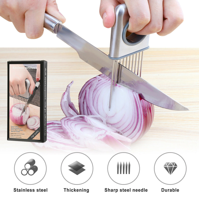 Onion Holder Slicer Vegetable Kitchen Gadget - Shopeez