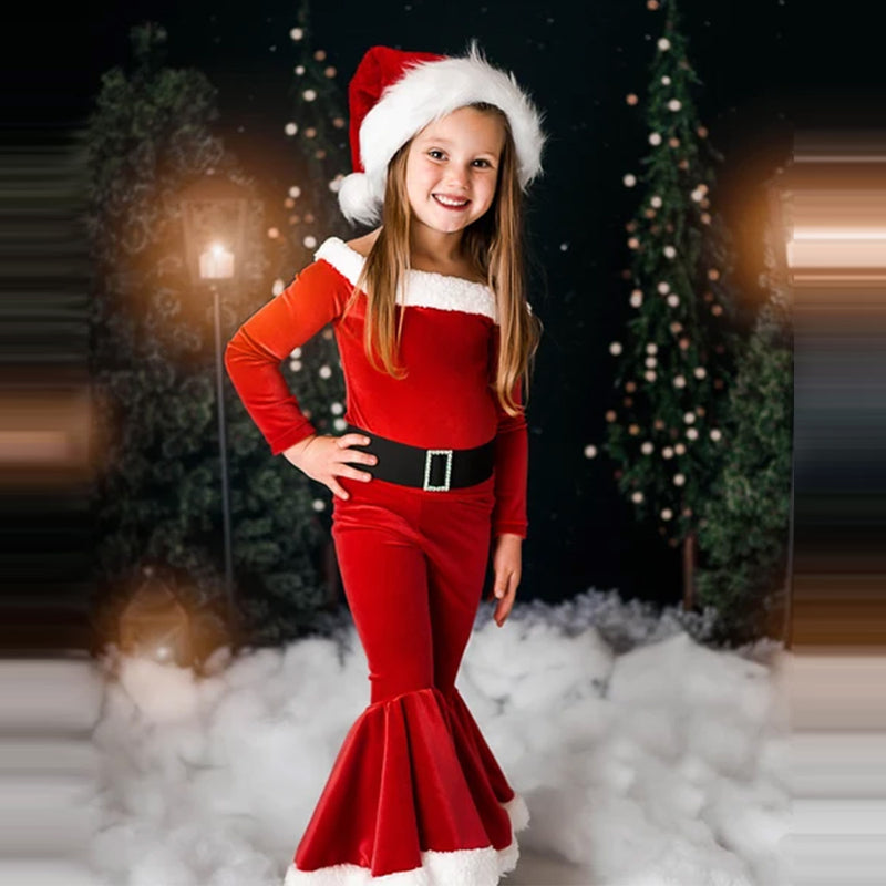 Winter Christmas Three-piece girl Clothing