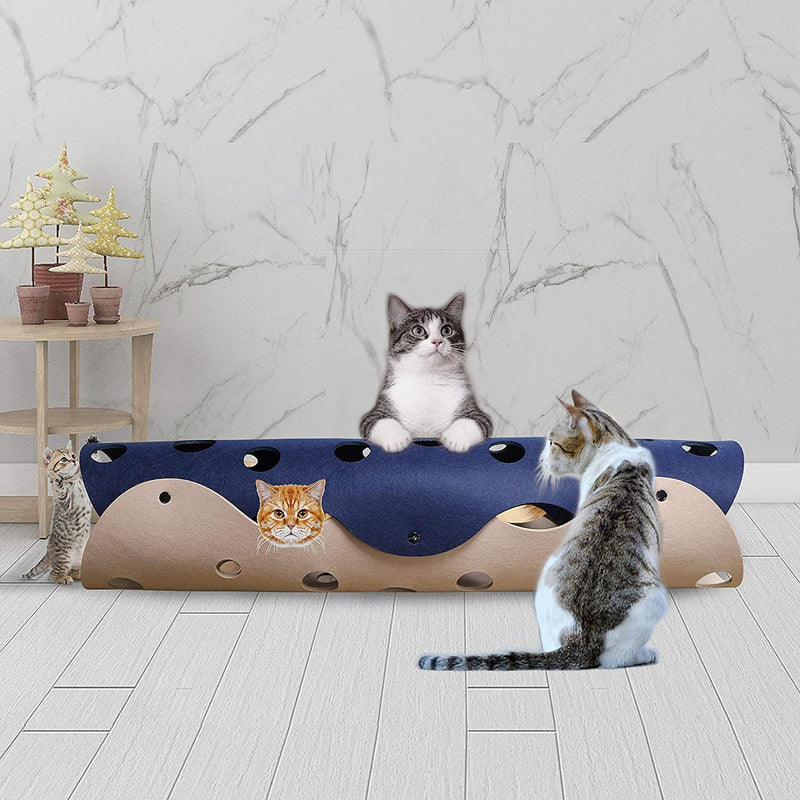 Cat Tunnel Cat Toy Felt Pom Splicing - Shopeez