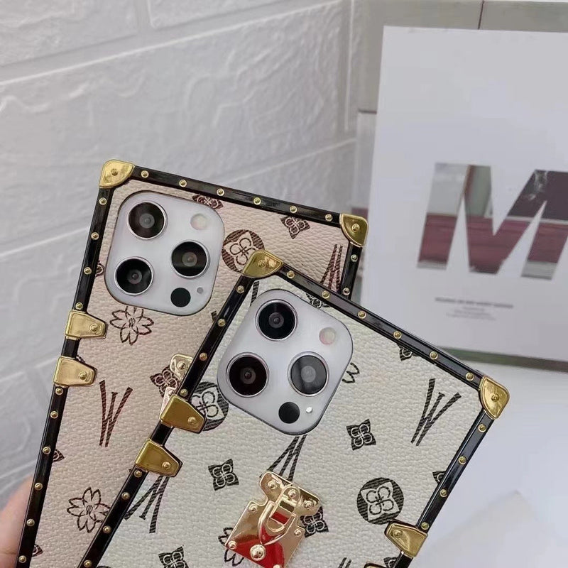 Back Cover Square Leather Phone Case - Shopeez