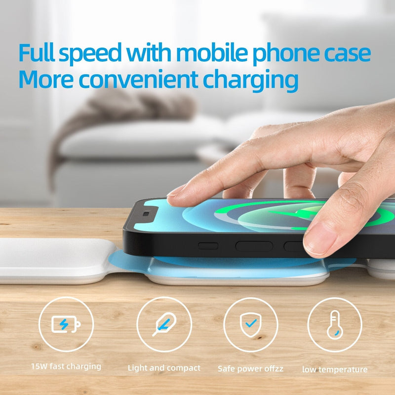 3 In 1 Magnetic Foldable Wireless Charger - Shopeez