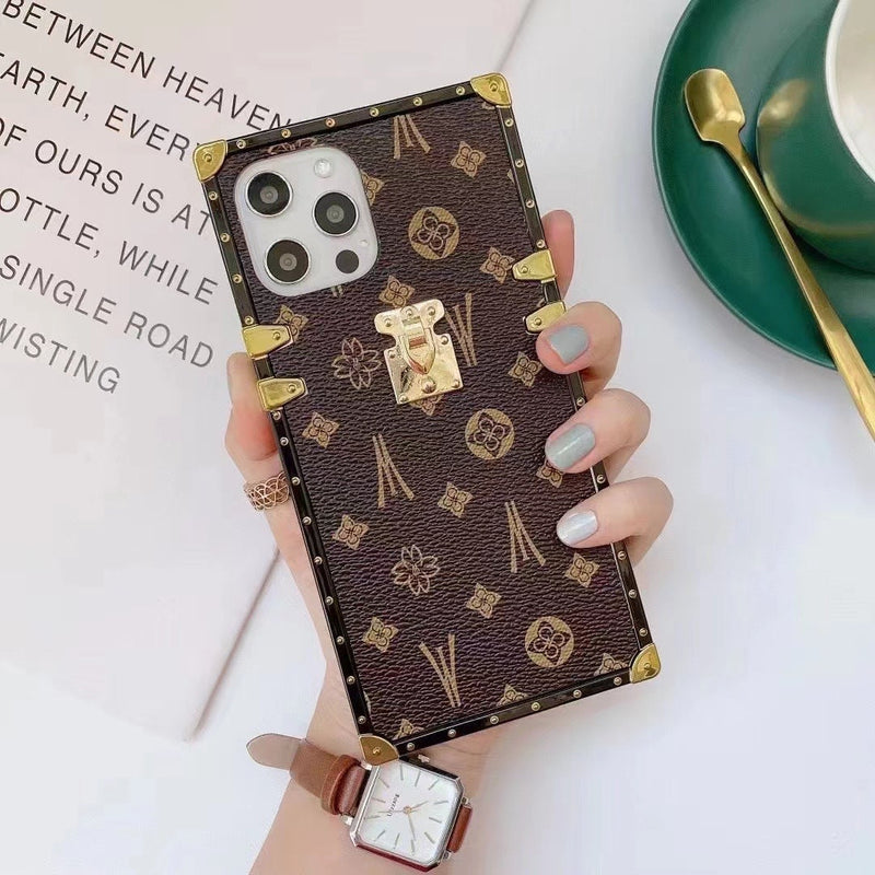 Back Cover Square Leather Phone Case - Shopeez